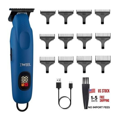 Professional Beard Trimmer for Men - Electric Hair Clippers, Zero Gapped Blue