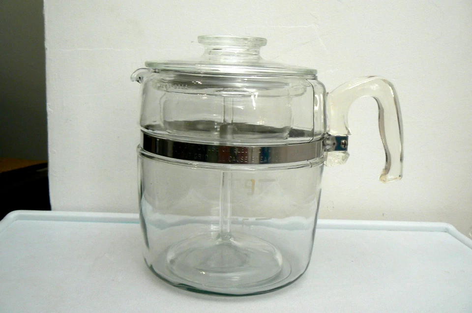 Vintage Pyrex Glass Flameware 7759 B 9 Cup Stovetop Percolator Coffee Tea Pot - Image 2 of 4