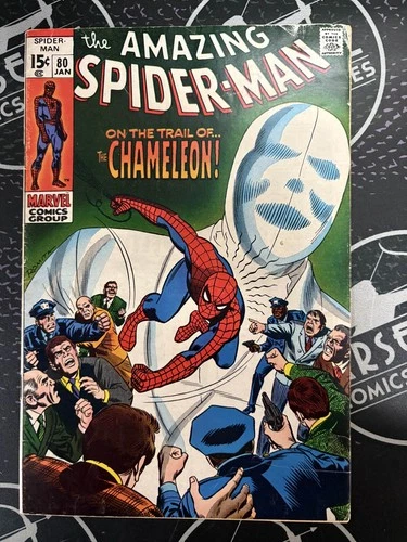 Amazing Spider-Man #80 1969 Marvel Comics John Romita Sr Cover Chameleon 4.0 VG