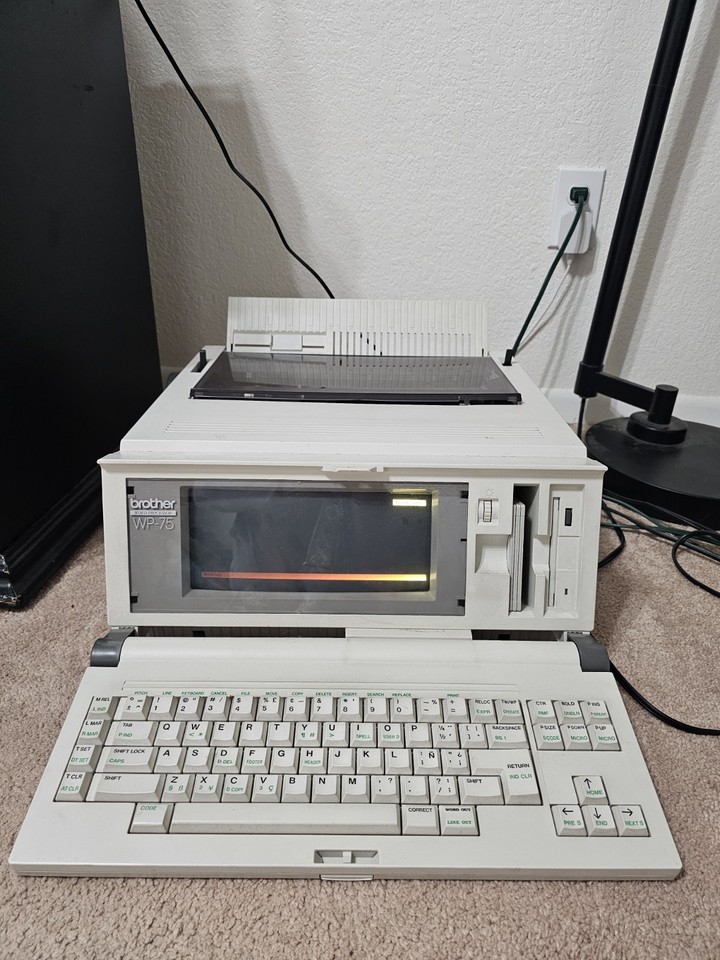 VTG Brother WP-75 Word Processor Computer Typewriter Amber Screen ...