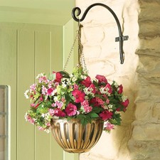 Artificial Petunia Hanging Basket, Mixed Colour Outdoor Flower Planter 52cm