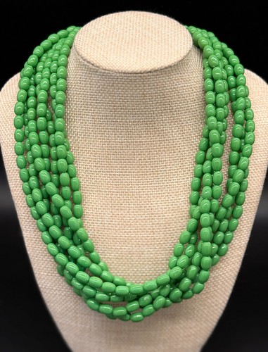 NWT Talbots green multi-strand beaded necklace