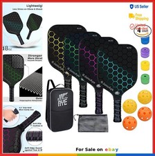 Pickleball Paddles Set of 4 USAPA Approved Fiberglass Rackets with Balls Bag