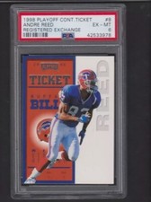 1998 CONTENDERS TICKET REGISTERED EXCHANGE GOLD #8 ANDRE REED BILLS PSA SP #1/8