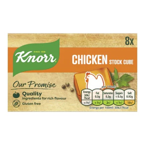 Knorr Gluten Free Chicken Lamb Ham Beef Vegetable Fish Pork Stock Cubes