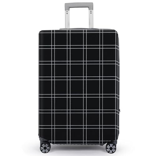 Black & White Plaid Luggage Cover for 25-27 Inch Suitcases-image