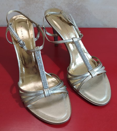 Sandali LEA FOSCATI Tg. 40 Pelle Oro - Suola in Cuoio -MADE IN ITALY- NUOVO - Foto 12 di 12