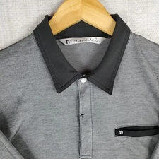 TRAVIS MATHEW x SAWGRASS Size Large Mens Gray Performance Polo Shirt Golf 