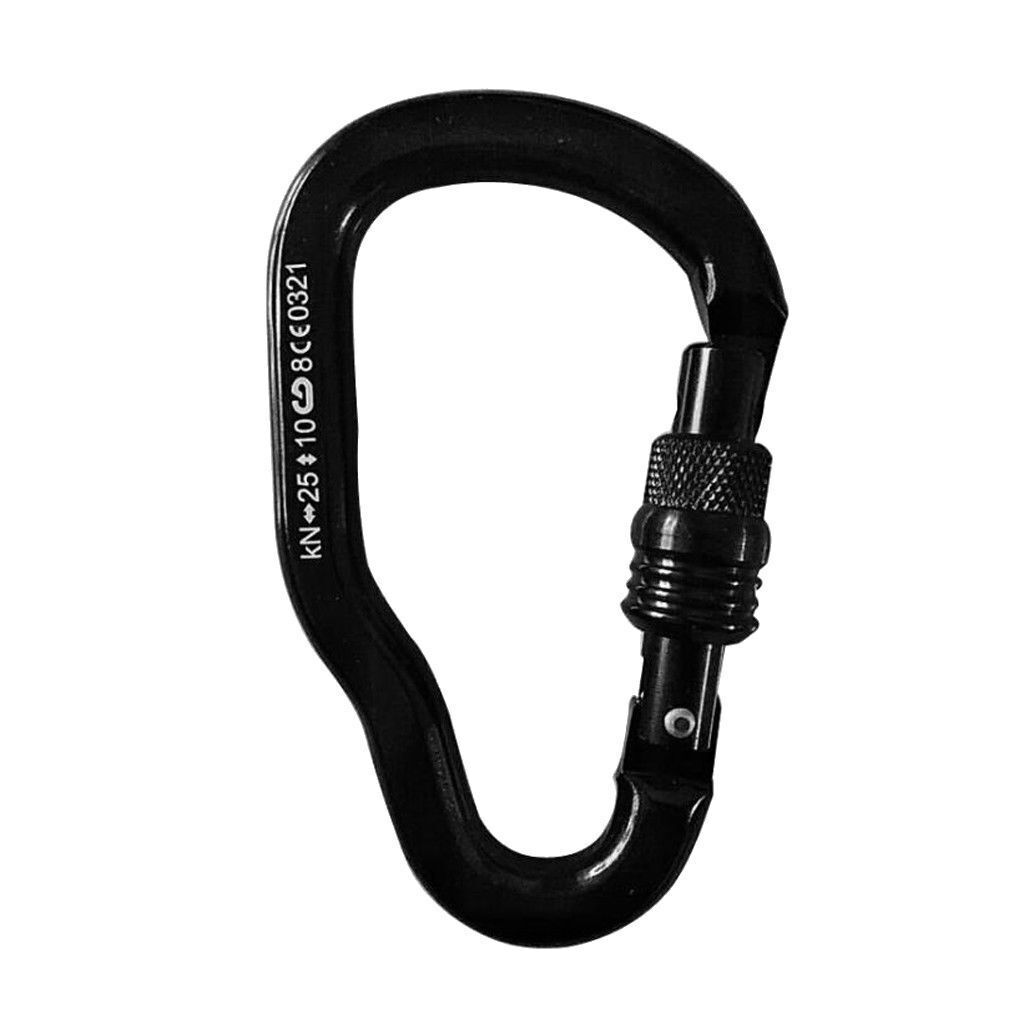 25kN Rock Tree Climbing Screw Locking Carabiner Rappelling Equipment