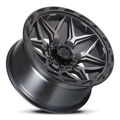 1 New 22x10 Lock Off-Road Matrix Gray Black Ring 8x165.1 8x170 8x6.5 ET-18 Wheel