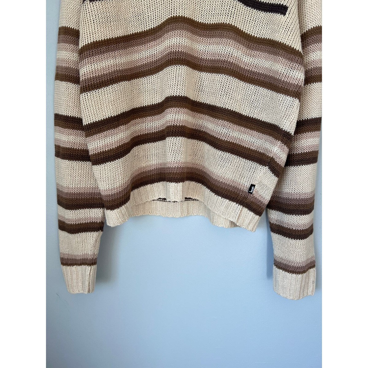 Stussy Tonal Stripe Sweater - Size XL - Brown - NEW | eBay