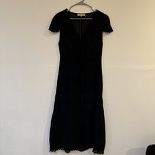 LoveShackFancy Embroidered Victorian Maxi Dress in Black sz S $595