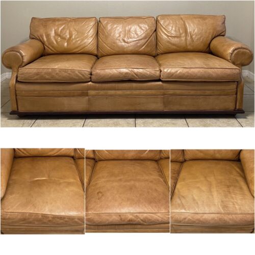 Ralph Lauren Saddle Leather Down Sofa 20k Retail Furniture FREE DELIVERY & SETUP - Picture 3 of 24