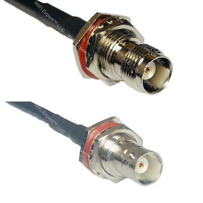 LMR240UF TNC FEMALE BULKHEAD to BNC FEMALE BULKHEAD Coax RF Cable USA-Ship Lot