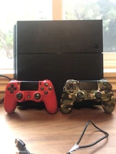 PS4 500GB Gaming Console - Black (CUH-1001A) W Controllers and Cords