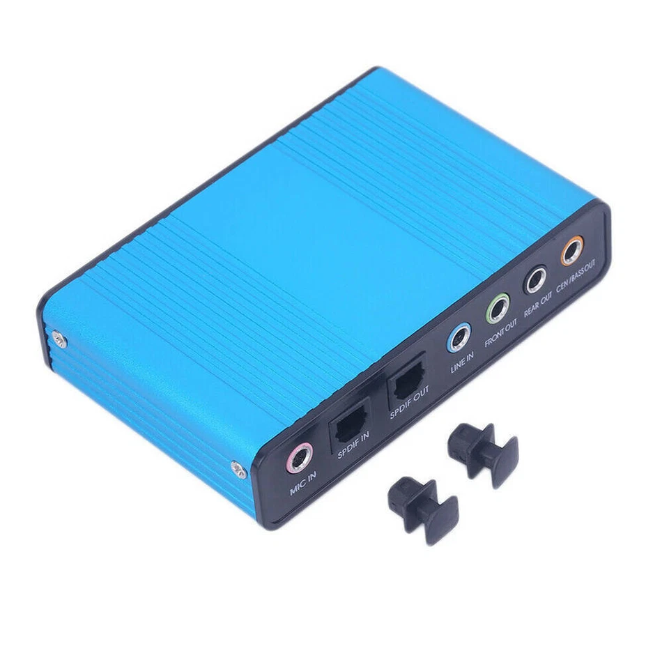 Audio Output Adapter External Sound Card SPDIF USB Optical Blue for PC CS - Image 3 of 4