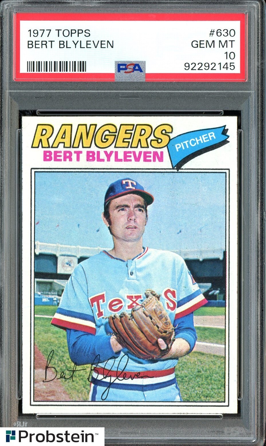 1977 Topps #630 Bert Blyleven Texas Rangers PSA 10 GEM MINT