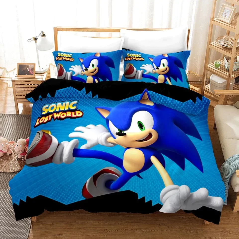 Cartoon Movies Sonic Lost World Print Full Bedding Set