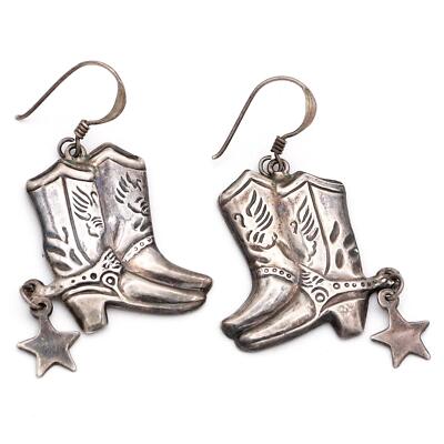 Vintage Southwestern Sterlingsilber Cowboystiefel Ohrhänger