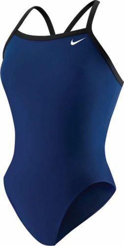 Nike Womens Swimsuit Swimming Pool One Piece Navy Poly Core Solid Size 30 $70 - Picture 2 of 4