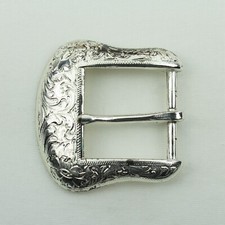 Vintage Country Western Womans Floral Engraved Cowgirl Belt Buckle