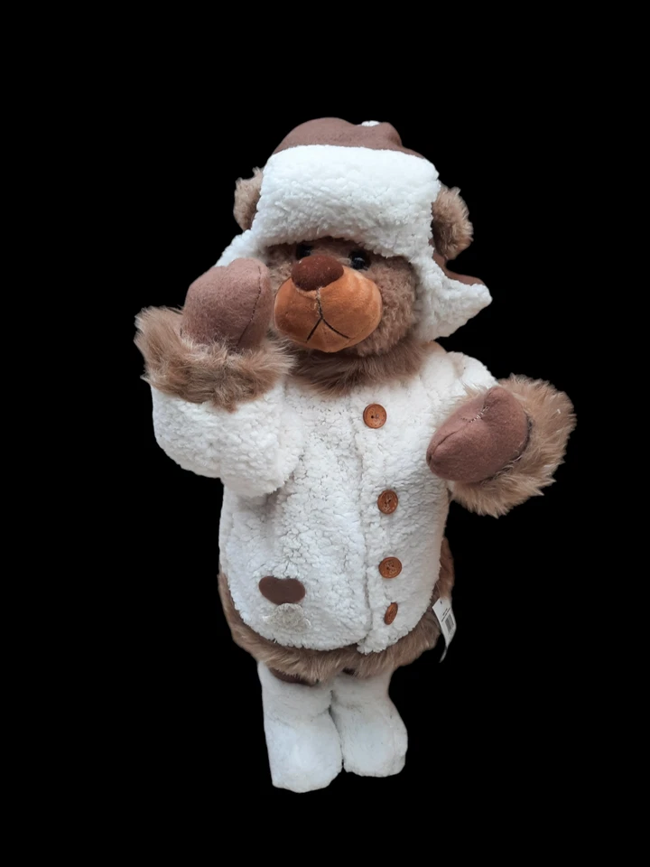  Weihnachtsbär 70cm Bär braun/Weiss Weihnachtsdekoration Deko Weihnachten Figur