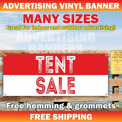 TENT SALE Advertising Banner Vinyl Mesh Sign Car Huge Storewide Event Ski auto