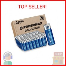 Powermax 48-Count AA Batteries, Ultra Long Lasting Alkaline Battery, 10-Year She