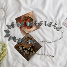 Women Butterfly Waist Chain Bohemian Waistband Vintage Metal Belt Accessory Chic
