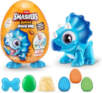 Smashers Junior Dino Dig Triceratops Egg 12+ Surprises