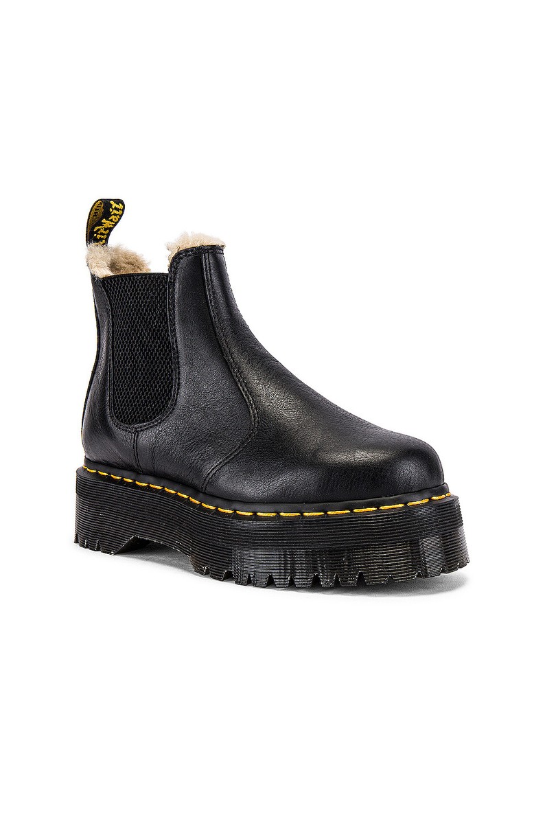 Dr. Martens Women's 2976 Quad Chelsea Platform FL Black Pisa