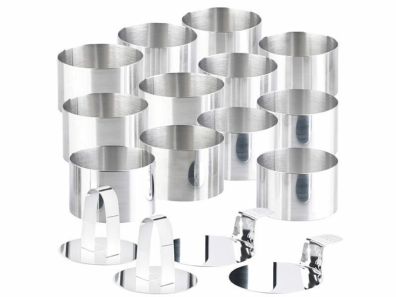 Emporte-pièces ronds Ø 8 cm avec poussoirs Rosenstein & Söhne x12