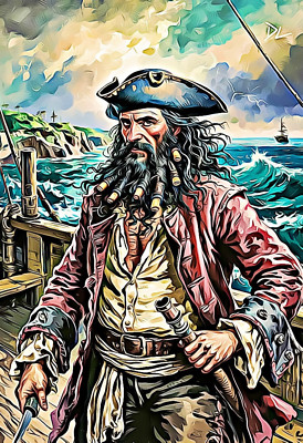Blackbeard ''Edward Teach'' Pop Art Print - 13 x 19 Poster