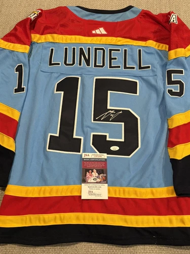 JSA COA ANTON LUNDELL Signed Autographed Florida Panthers Hockey Jersey 2024