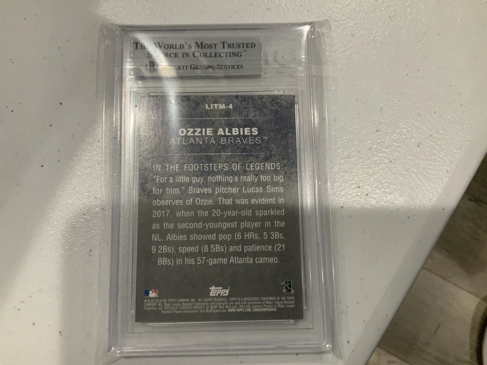 OZZIE ALBIES Signed Auto Autographed 2018 Topps Legends Making RC BAS Beckett - Image 2 of 2