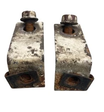 Jeep Wrangler YJ Radiator Grille BRACKETS Mounting 87-95 White PAIR Bracket OEM