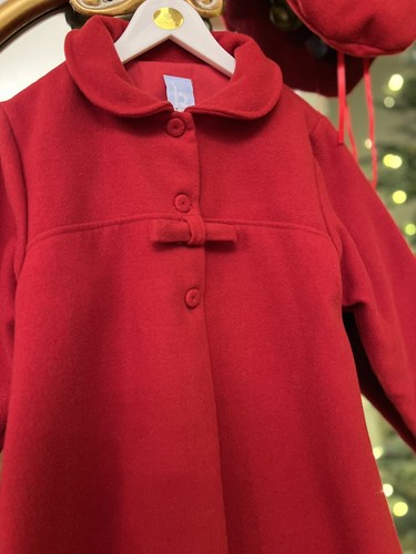 Bella Bliss Girls Red Coat and Beret Size 10 Years - Picture 2 of 5