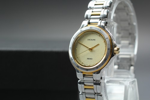Vintage 1991 N MINT Seiko Exceline 7321-072A Two-Tone Quartz Womens Watch JAPAN - Picture 2 of 12