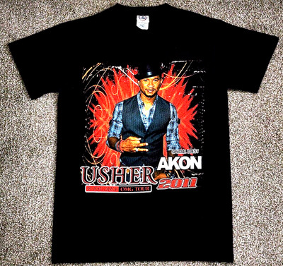 Usher Concert T Shirt Mens Size Small OMG 2011 Tour Hip Hop AKON Rap