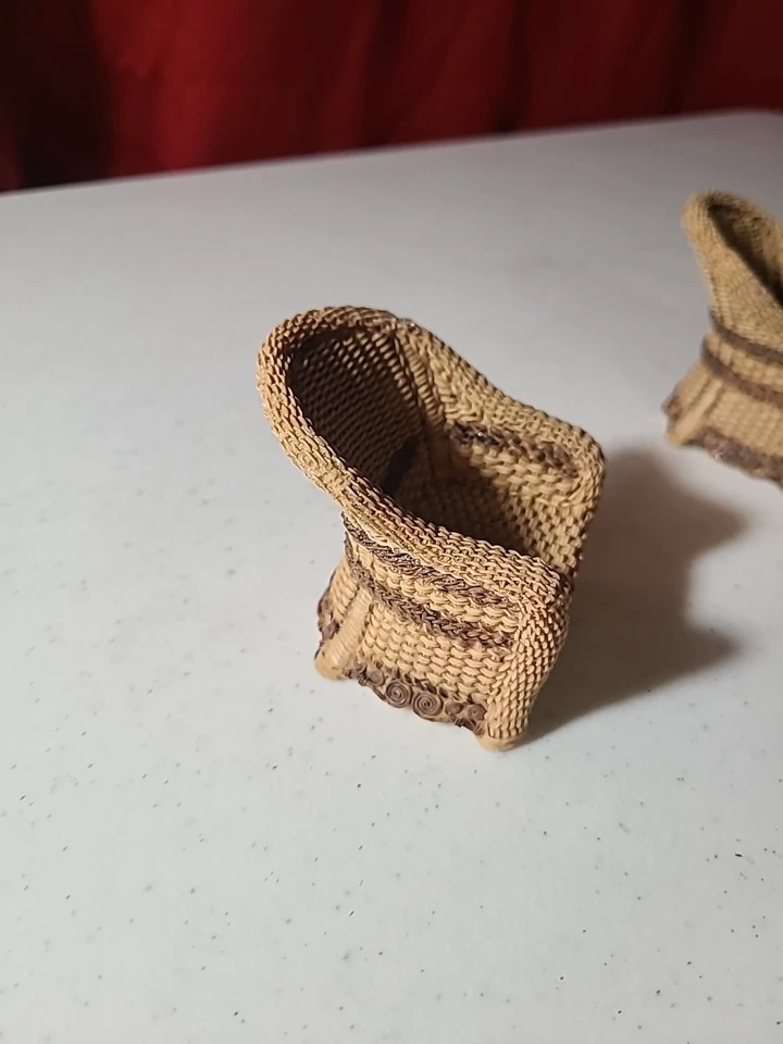 4 Chairs with Table Wicker Set Miniature Dollhouse Furniture - Image 3 of 4