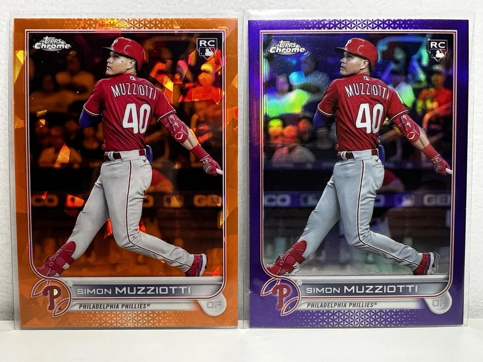 Simon Muzziotti 2022 Topps Chrome Update Sapphire US19 Orange Refractor 21/25 - Image 2 of 3