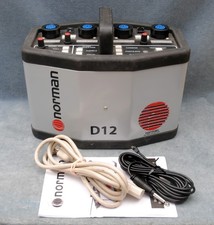 NORMAN D12 STUDIO PHOTOFLASH POWER SUPPLY WITH CORDS IB