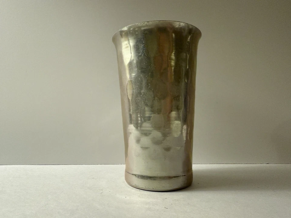 Juego de 6 vasos vintage de aluminio martillado forjado a mano Foto 3 de 4