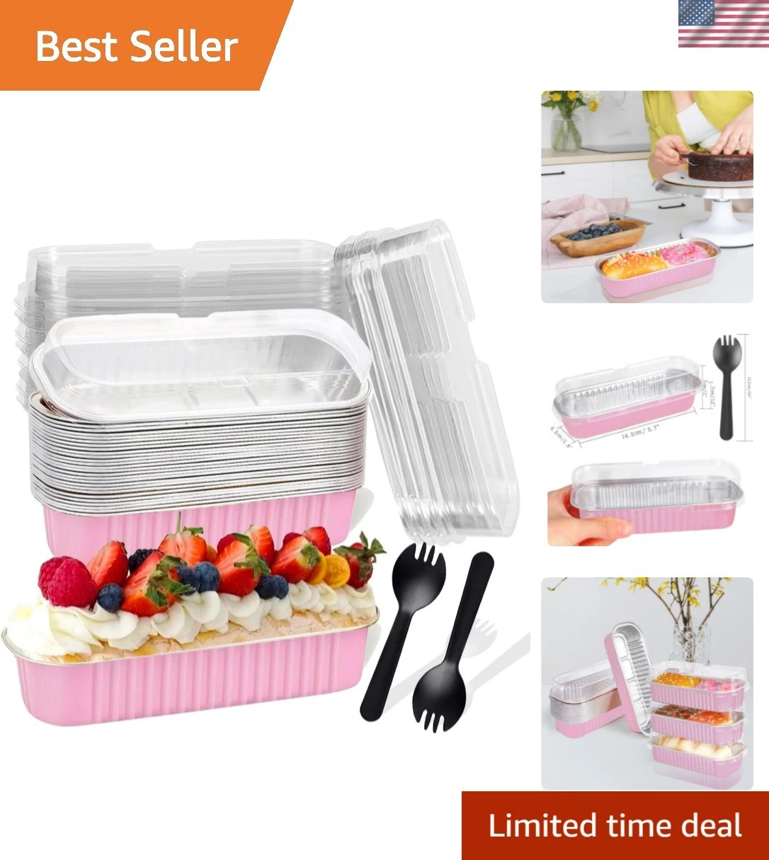 20PCS Rectangle Mini Loaf Pans With Lids,Mini Cake Pans with Lids,Disposable ...