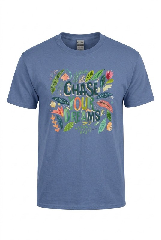 Women’s Violet Purple Premium Quality “Chase Your Dreams” T Shirt Sz XL