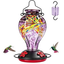 Tegarbed Hand Blown Glass Hummingbird Feeders...
