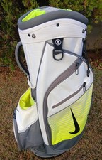 NIKE SPORT White/Grey/Yellow Cart Golf Bag / 14-Way Divider, Cooler Raincover