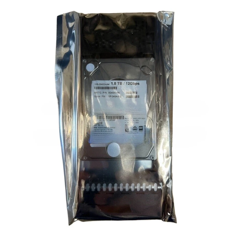 NetApp 1.8T X343A-R6 10K 12Gbps SAS 2.5" HDD Hard Drive 108-00433 DS224C - Image 4 of 4