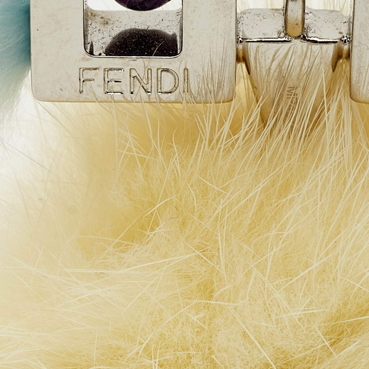 Fendi Bag Charm YellowBlue Fox Fur Hypnoteyes Chick Pom Pom | eBay