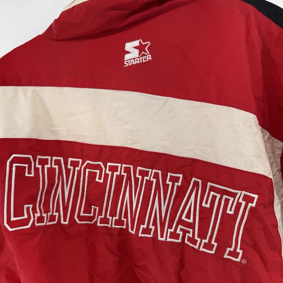 Cincinnati UC Bearcats 90-х стартер ветровка STAR куртка XL красный NCAA винтажный - Изображение 4 из 4
